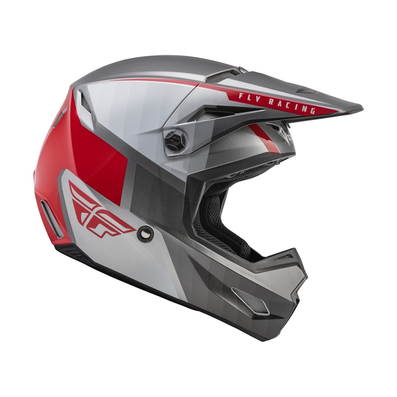 Casco motocross FLY Racing Kinetic Drift gris-rojo