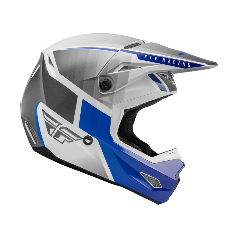 Casco motocross FLY Racing Kinetic Drift azul-gris-blanco