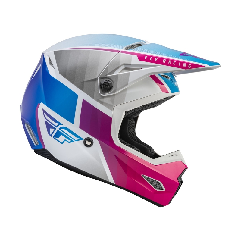 Dětská motokrosová přilba FLY Racing Kinetic Drift  růžovo-bílo-modrá