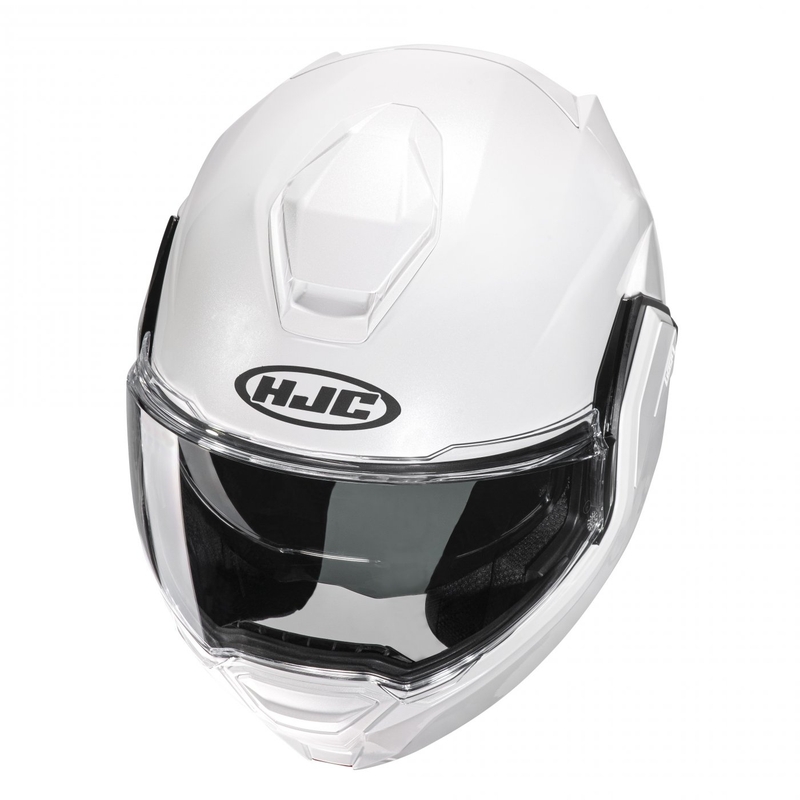 Casco de moto abatible HJC I100 Solid blanco perla