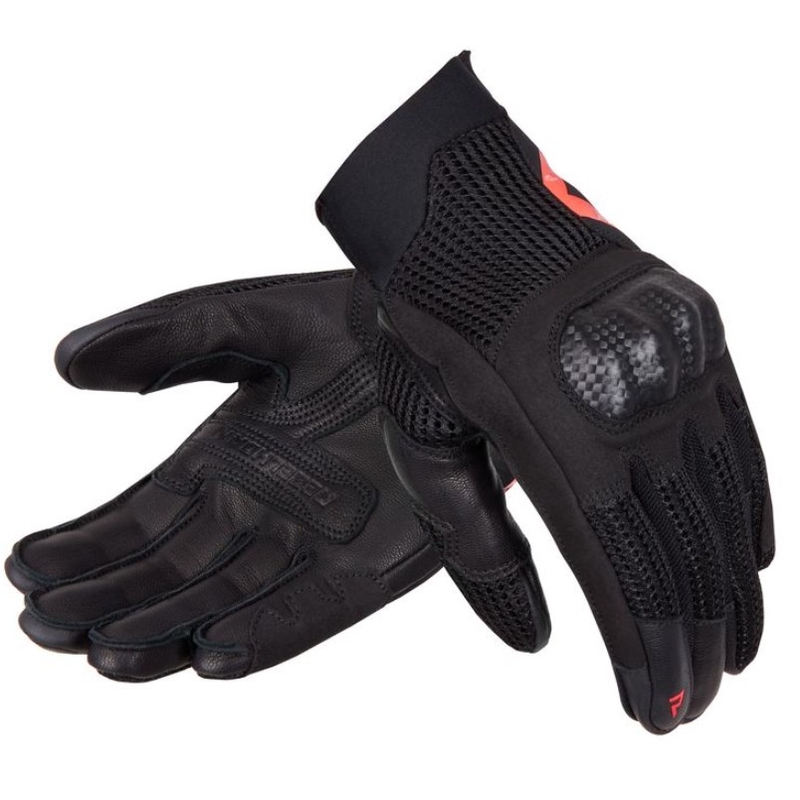 Guantes de moto para mujer Rebelhorn Gap III negro-rojo fluo liquidación