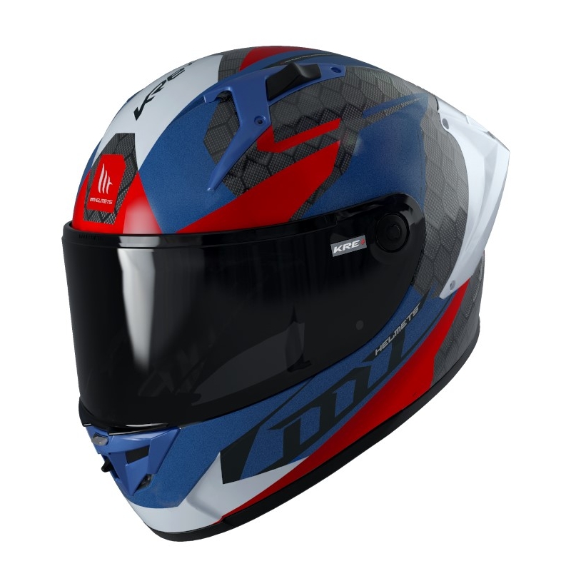 MT FF103PLUSC KRE+ Carbon Projectile D7 casco integral de moto gris-blanco-rojo-azul