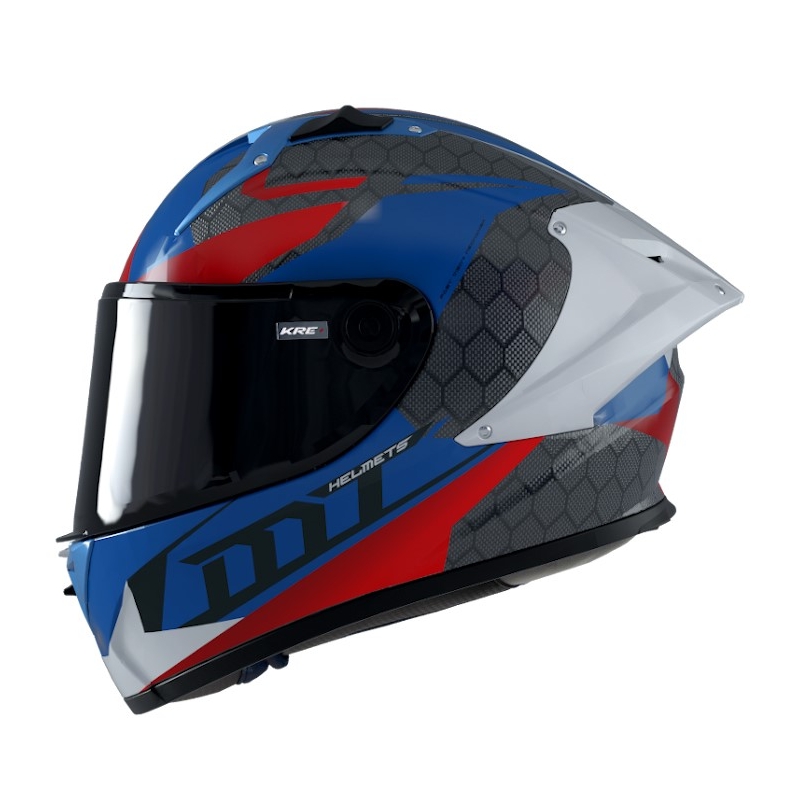 MT FF103PLUSC KRE+ Carbon Projectile D7 casco integral de moto gris-blanco-rojo-azul