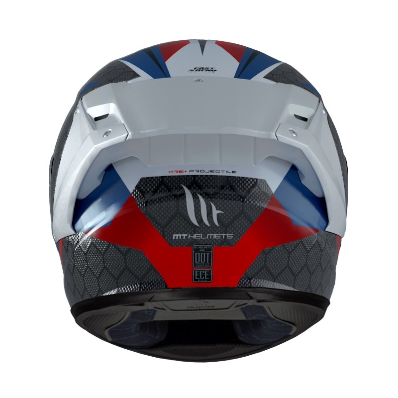 MT FF103PLUSC KRE+ Carbon Projectile D7 casco integral de moto gris-blanco-rojo-azul