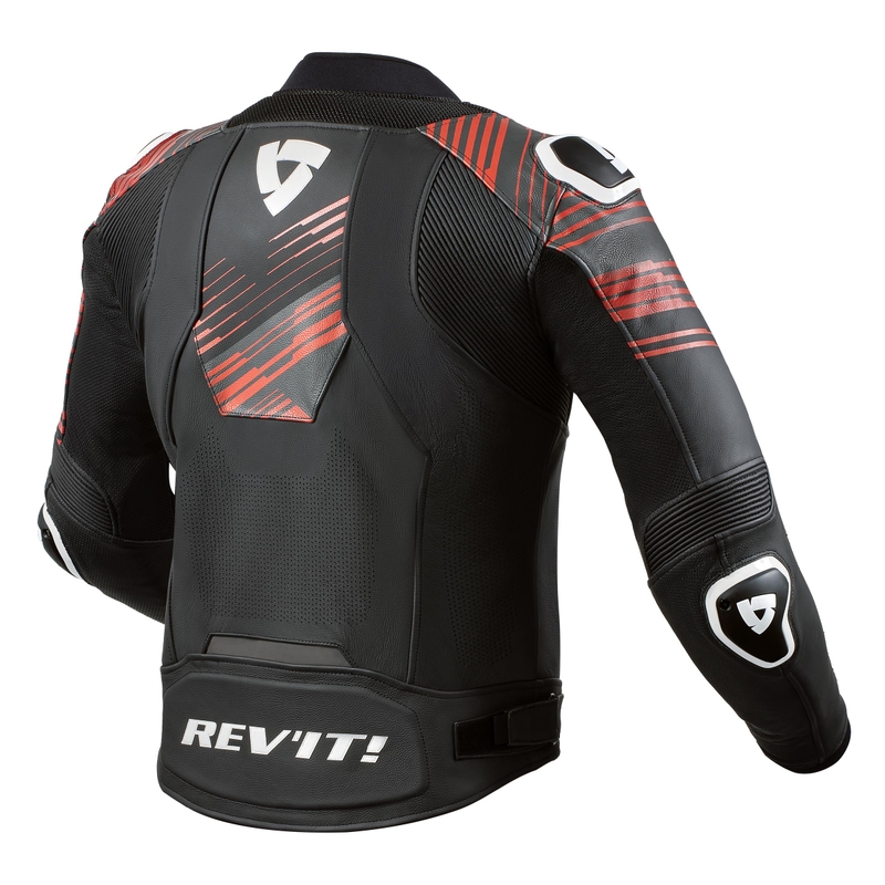 Chaqueta de moto Revit Apex negro-rojo fluo liquidación