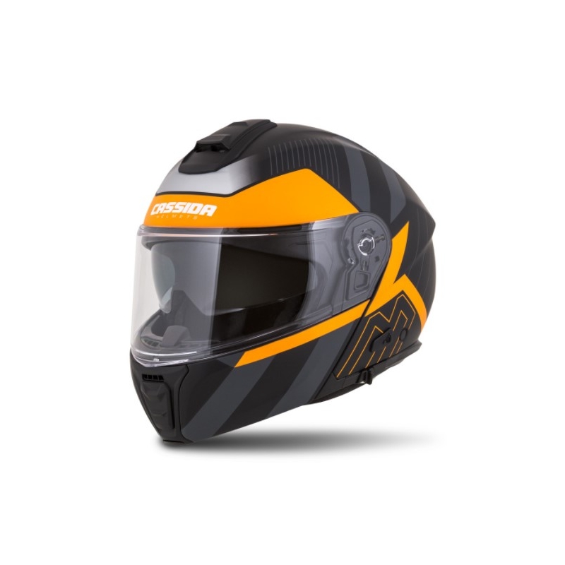 Casco de moto abatible Cassida Modulo 2.0 Profile negro-gris-naranja liquidación
