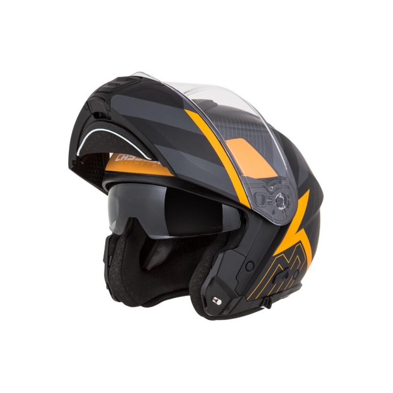 Casco de moto abatible Cassida Modulo 2.0 Profile negro-gris-naranja liquidación