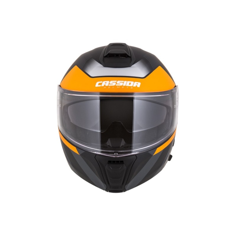 Casco de moto abatible Cassida Modulo 2.0 Profile negro-gris-naranja liquidación
