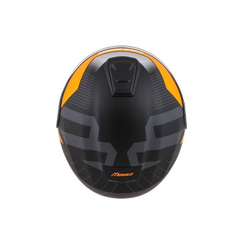 Casco de moto abatible Cassida Modulo 2.0 Profile negro-gris-naranja liquidación