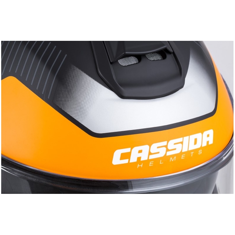 Casco de moto abatible Cassida Modulo 2.0 Profile negro-gris-naranja liquidación