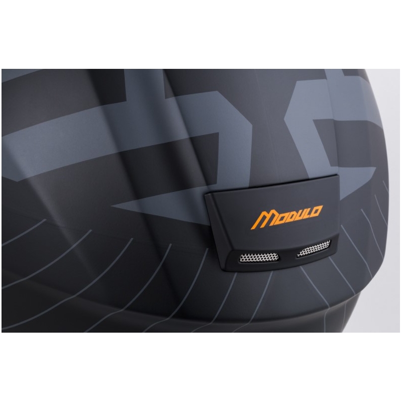 Casco de moto abatible Cassida Modulo 2.0 Profile negro-gris-naranja liquidación