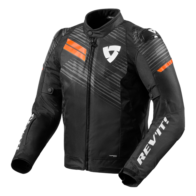 Chaqueta de moto Revit Apex H2O negro-naranja fluorescente liquidación