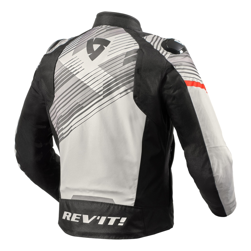 Chaqueta de moto Revit Apex H2O gris-rojo fluo liquidación