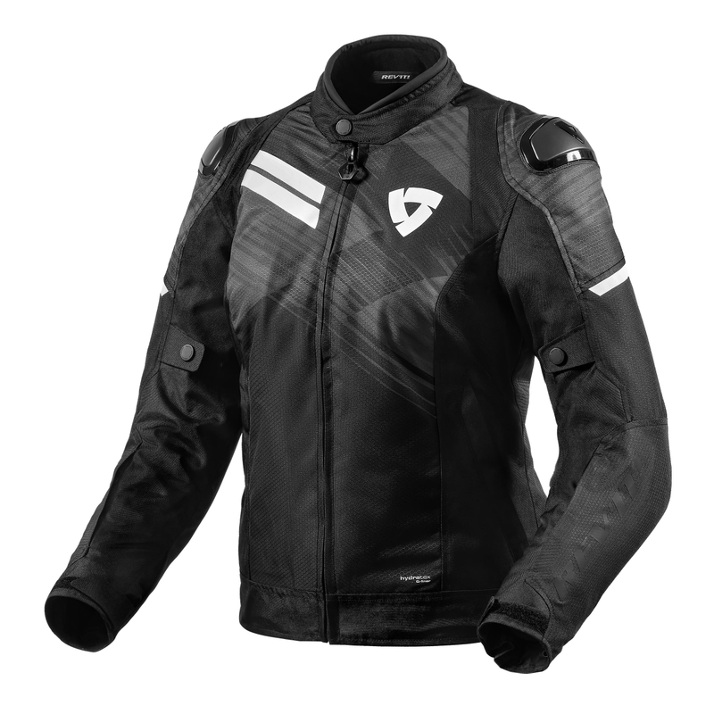 Chaqueta de moto Revit Apex H2O para mujer negro-antracita liquidación