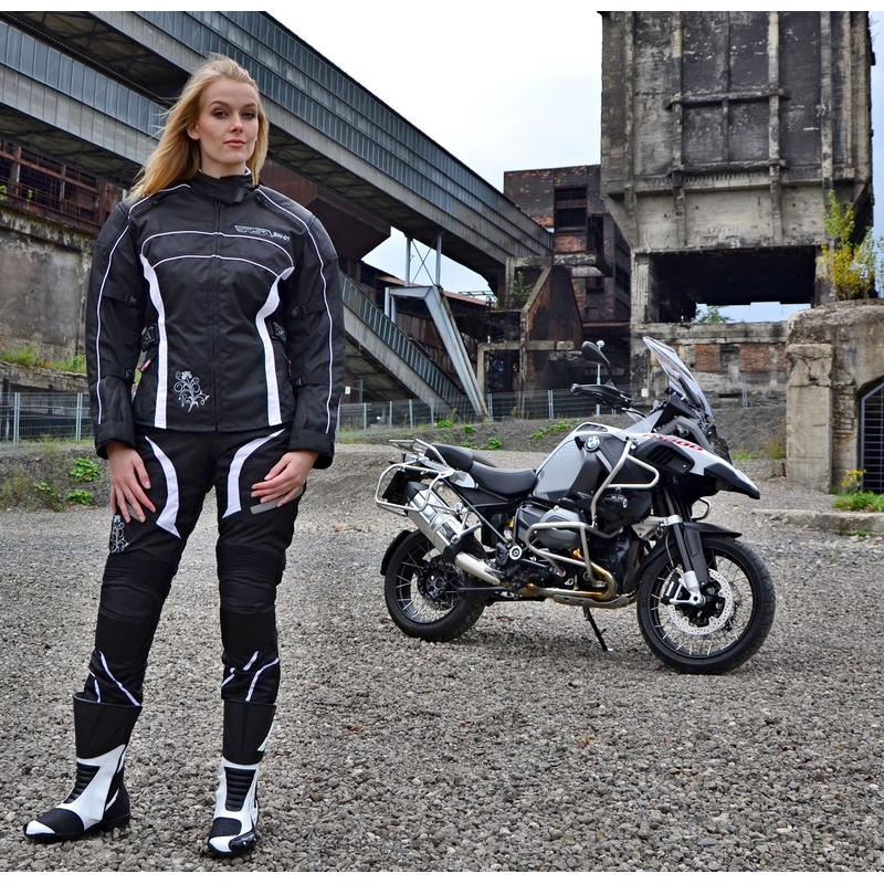 Mono de moto para mujer RSA SW-01 blanco - 2 piezas liquidación