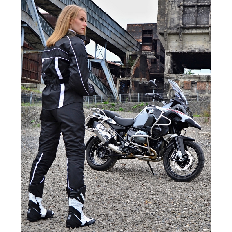 Mono de moto para mujer RSA SW-01 blanco - 2 piezas liquidación
