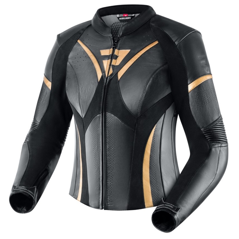 Chaqueta de moto para mujer Rebelhorn Rebel Black and Gold