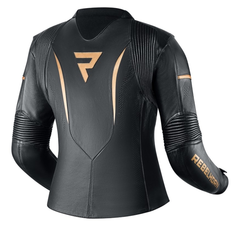 Chaqueta de moto para mujer Rebelhorn Rebel Black and Gold