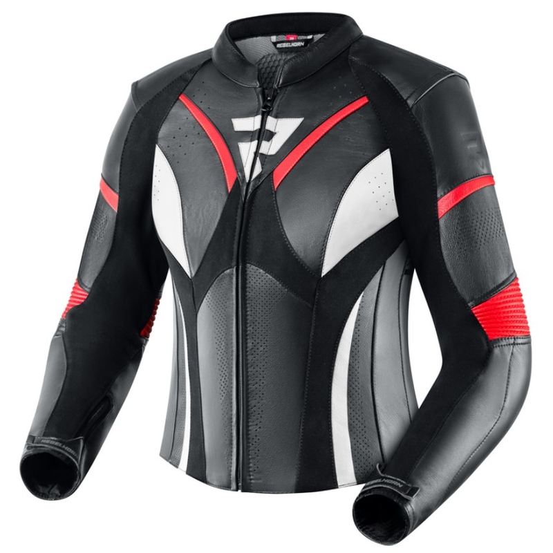 Chaqueta de moto para mujer Rebelhorn Rebel Black-White-Fluo Red