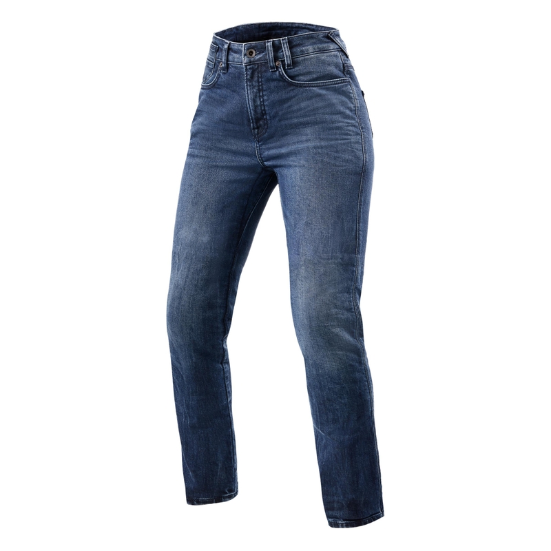 Vaqueros de moto Revit Victoria 2 SF azules para mujer liquidación