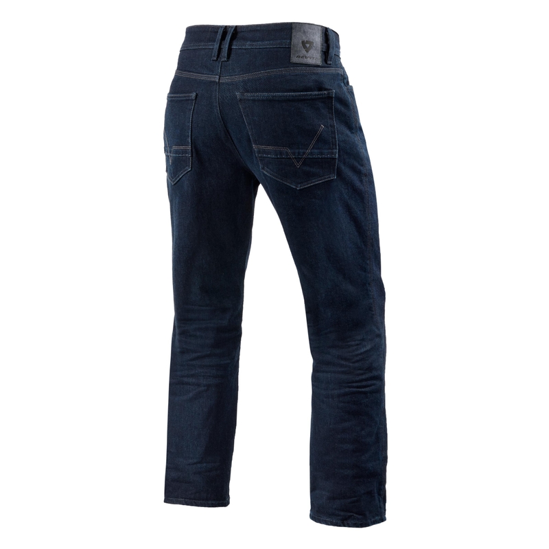 Vaqueros moto Revit Lombard 3 RF azul oscuro recortados