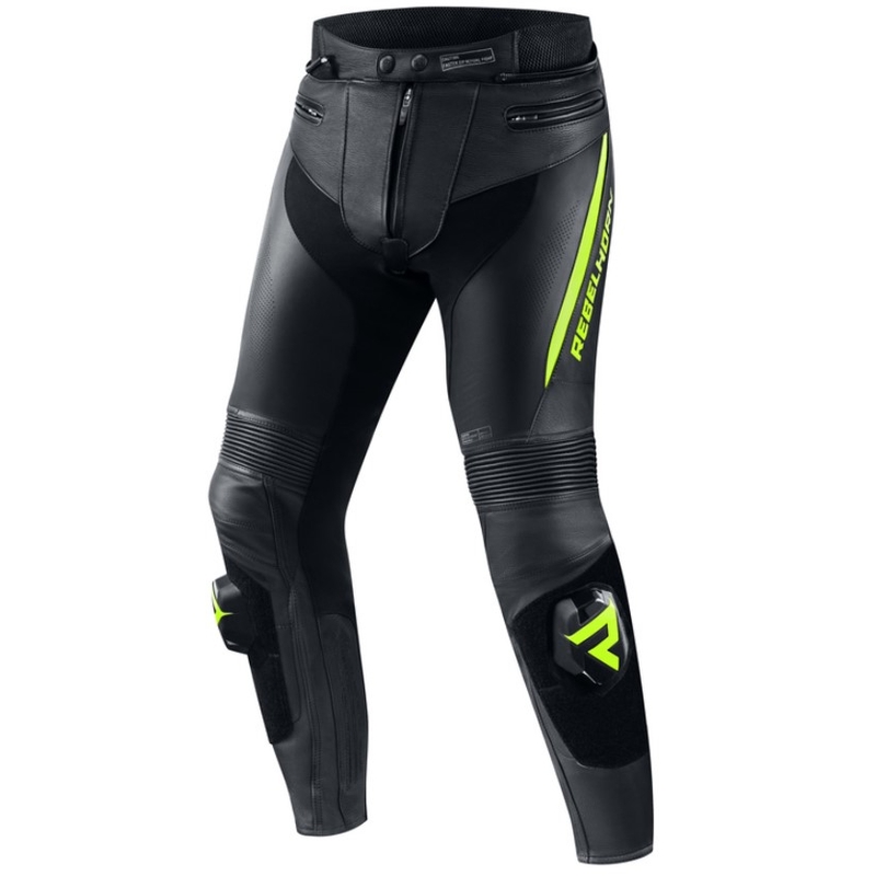 Pantalones de moto Rebelhorn Fighter negro-amarillo fluo liquidación
