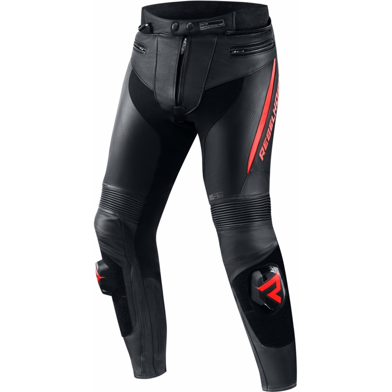 Pantalón de moto Rebelhorn Fighter negro-rojo fluo liquidación