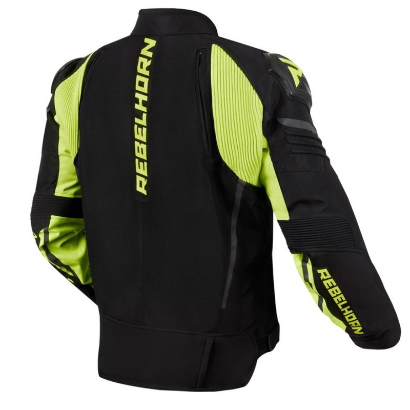 Chaqueta de moto Rebelhorn Vandal negro-amarillo fluo liquidación