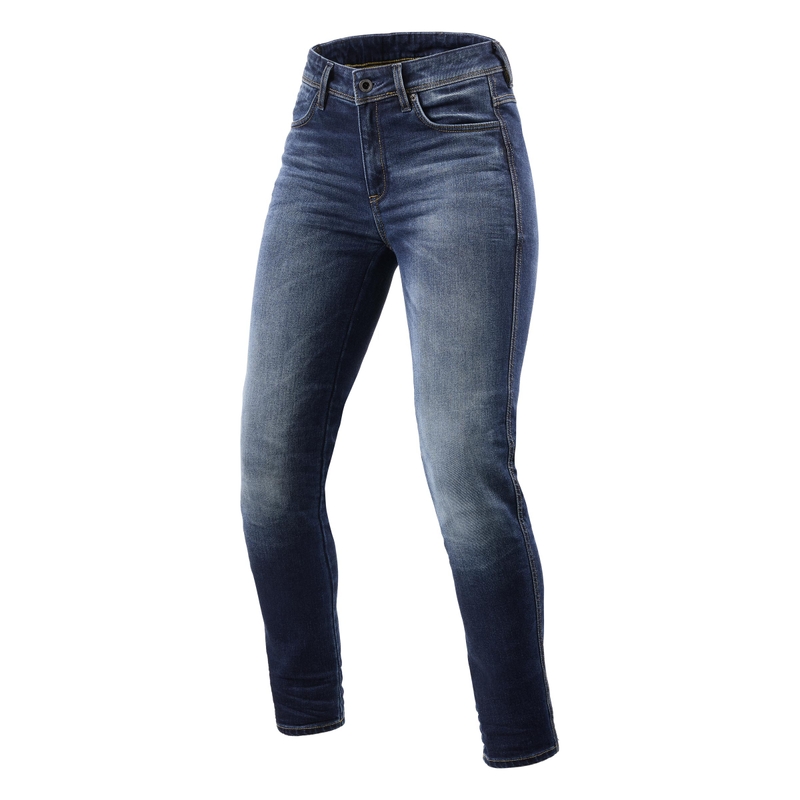 Vaqueros moto mujer Revit Marley SK azul cropped