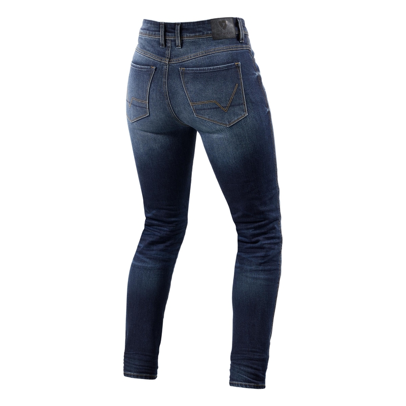 Vaqueros moto mujer Revit Marley SK azul cropped