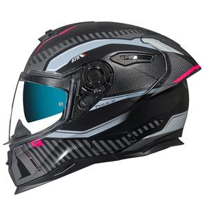 Casco integral de moto NEXX SX.100R Skidder negro-gris-rosa liquidación