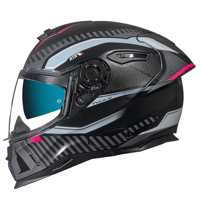 Casco integral de moto NEXX SX.100R Skidder negro-gris-rosa liquidación