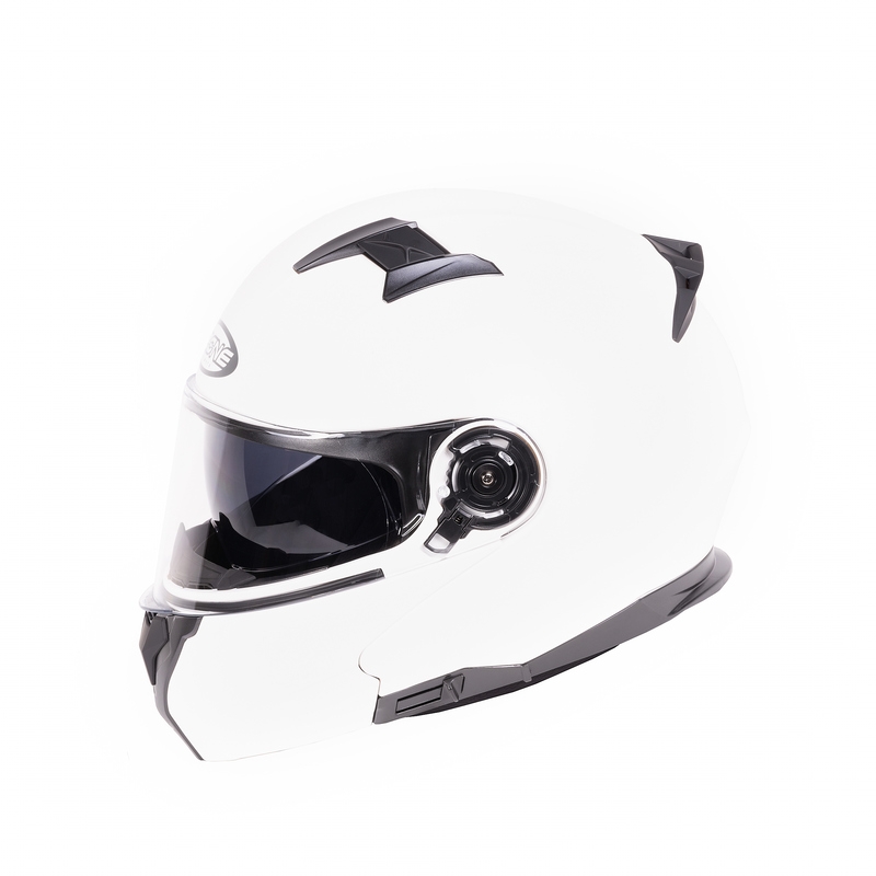 Ozone Flip Up Casco Moto Tormenta Blanco Brillo liquidación