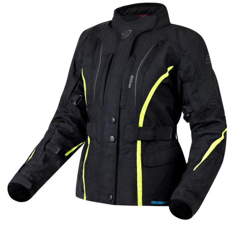 Chaqueta de moto para mujer Ozone Sahara Black-Fluo Yellow liquidación