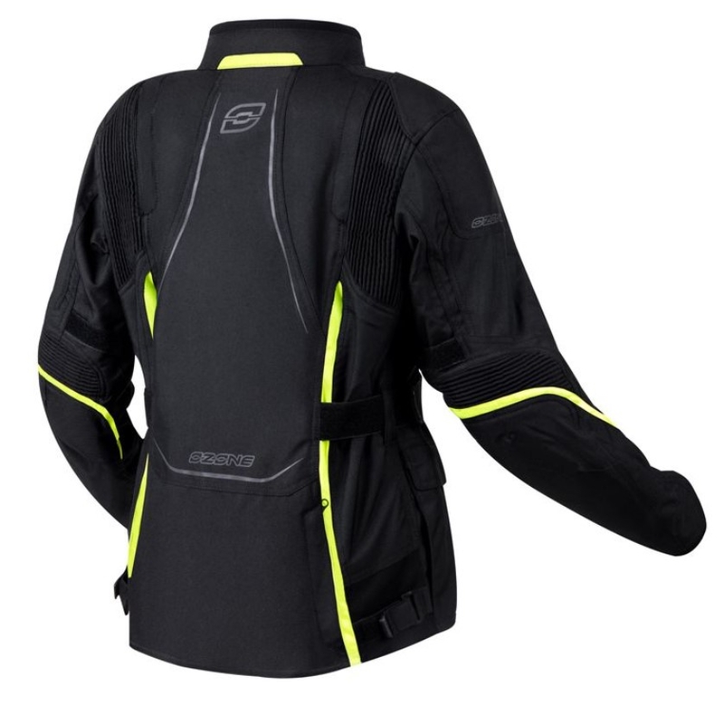 Chaqueta de moto para mujer Ozone Sahara Black-Fluo Yellow liquidación
