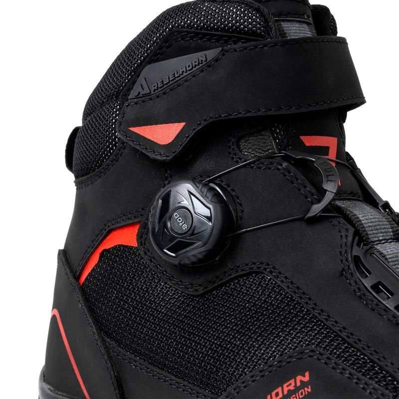 Botas de moto Rebelhorn Spark II negras y rojas