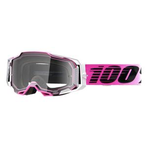 Gafas de motocross 100% ARMEGA Harmony negro-blanco-rosa (plexi transparente)