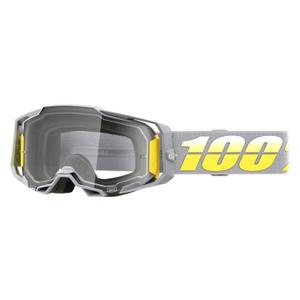 Gafas de motocross 100% ARMEGA Complex amarillo-gris (plexi transparente)