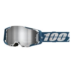 Gafas de motocross 100% ARMEGA Albar gris-azul (plexi plateado)
