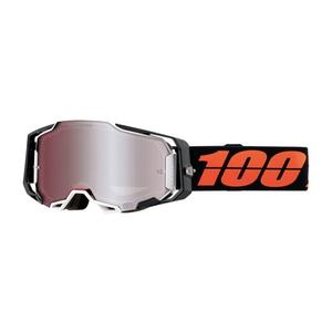 Gafas de motocross 100% ARMEGA Blacktail HIPER naranja-negro (plexi plateado)