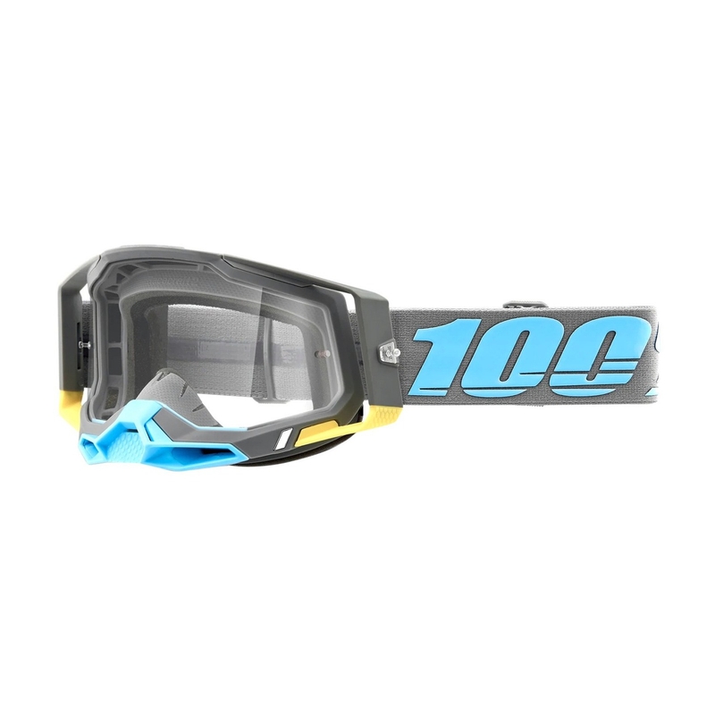 Gafas de motocross 100% RACECRAFT 2 Trinidad turquesa-gris (plexi transparente)
