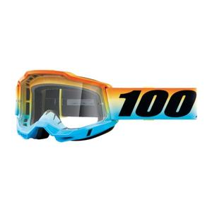 Gafas de motocross 100% ACCURI 2 Sunset azul-amarillo-naranja (plexi transparente)