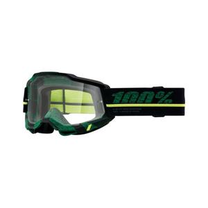 Gafas de motocross 100% ACCURI 2 Overlord verde-amarillo-negro (plexi transparente)