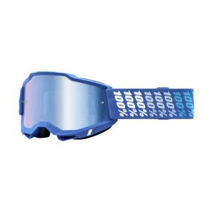 Gafas de motocross 100% ACCURI 2 Yarger blanco y azul (plexi azul)