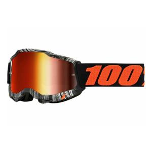 Gafas de motocross 100% ACCURI 2 Geospace naranja-negro (plexi rojo)