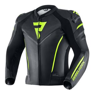 Chaqueta de moto Rebelhorn Fighter negro-amarillo fluo liquidación
