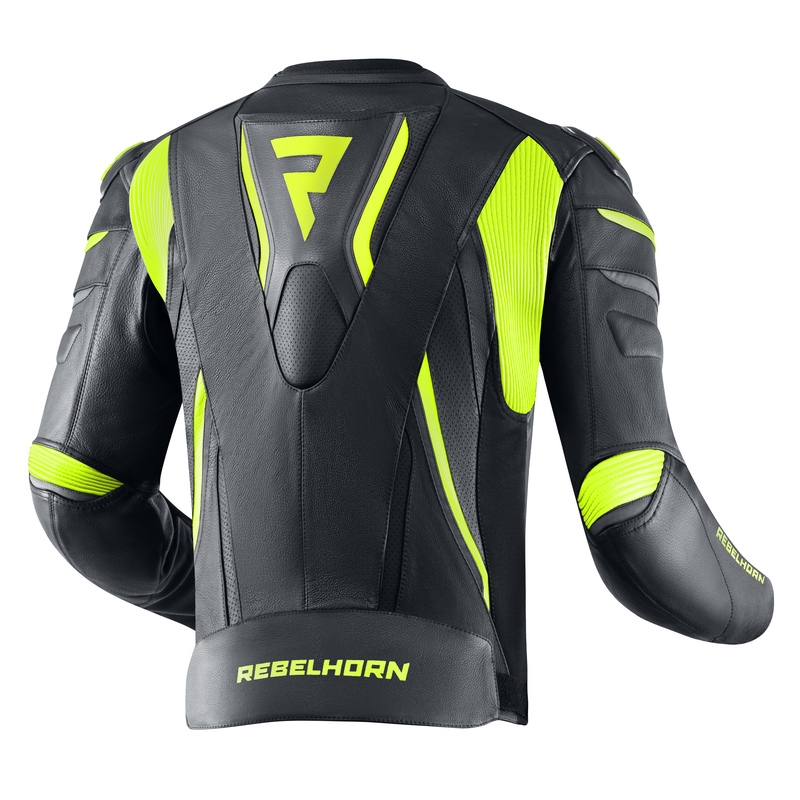 Chaqueta de moto Rebelhorn Fighter negro-amarillo fluo liquidación