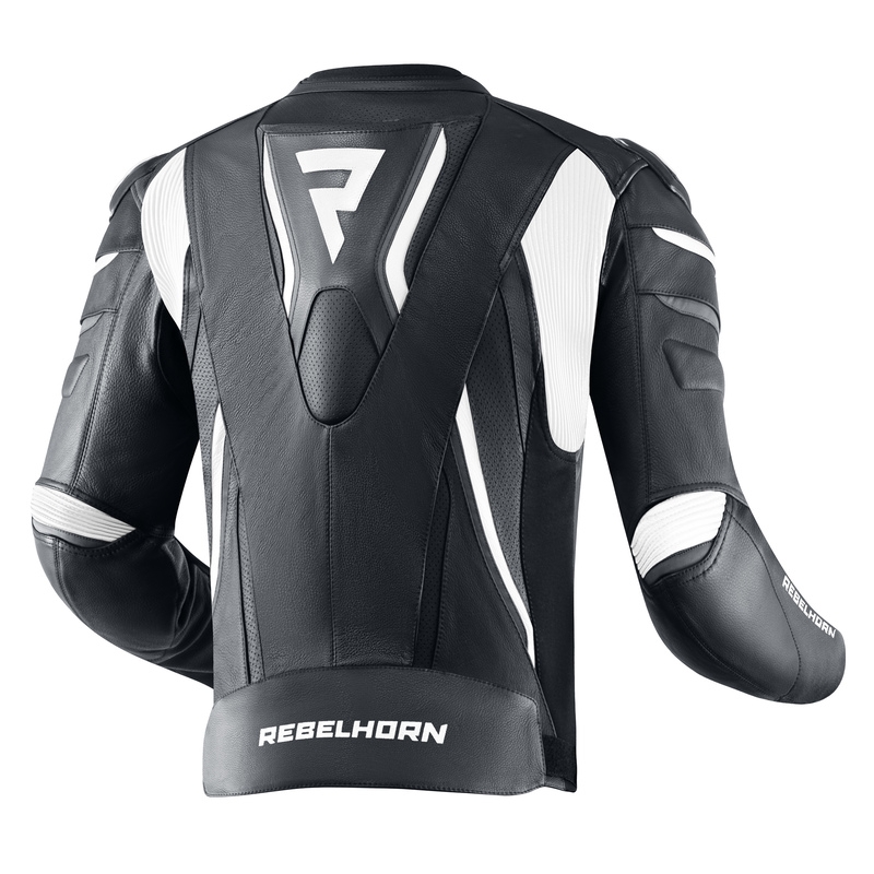 Chaqueta de moto blanca y negra Rebelhorn Fighter liquidación