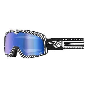 Gafas 100% BARSTOW Death Spray blanco-negro (plexi azul)