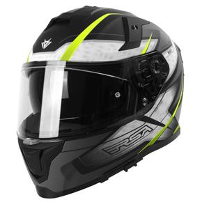 Casco integral de moto RSA Rapid gris-amarillo fluo liquidación